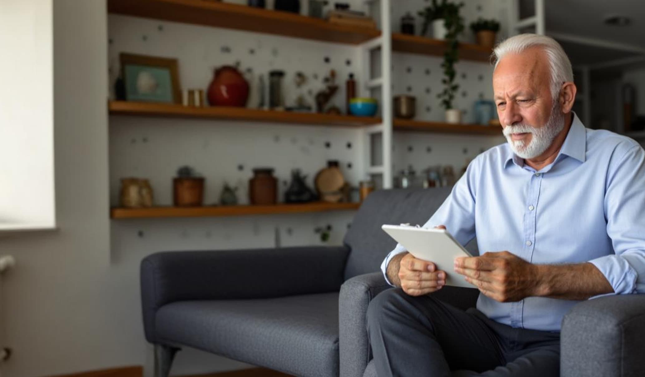 men is checking appointment list